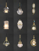 LED-Pendelleuchte mit Leder und Glas im Retro-Design