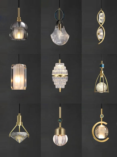 LED-Pendelleuchte mit Leder und Glas im Retro-Design - vue 4 sur 30
