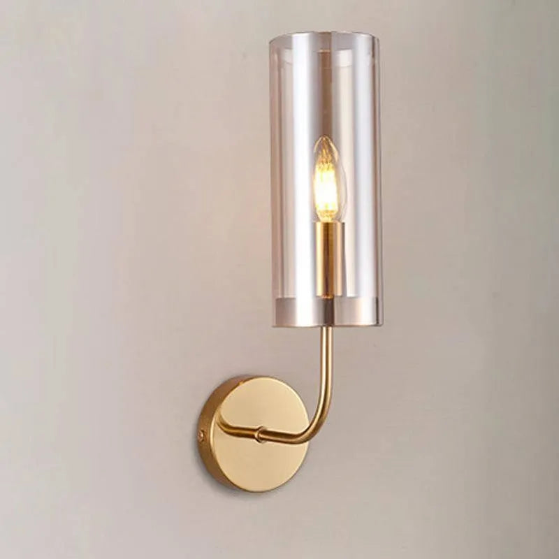 applique murale led moderne en verre doré décorative - vue 3 sur 10