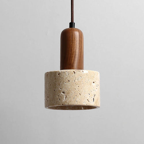 lustre en bois avec suspension et éclairage led