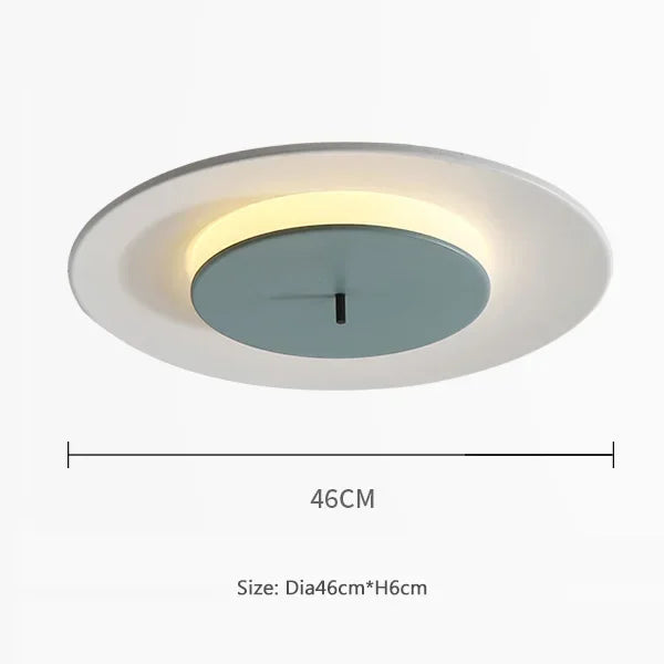 Moderner, minimalistischer LED-Deckenleuchte aus Eisen und Acryl mit Farblicht