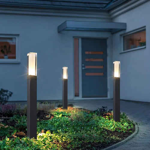 Lampe de pelouse avancée extérieure étanche IP65 LED pilier en aluminium chemin de jardin carré paysage pelouse lumières pilier lampe décor Villa - vue 6 sur 13