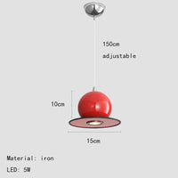 Suspension boule rouge vert Beige métal Style chambre salle à manger cordon réglable