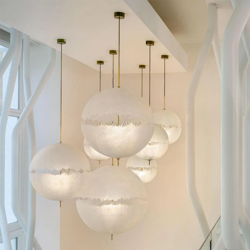 Créativité nordique Led lune suspension lumières salon salle à manger chambre décor à la maison lustre Bar Loft chevet lampe suspendue luminaire - vue 4 sur 15