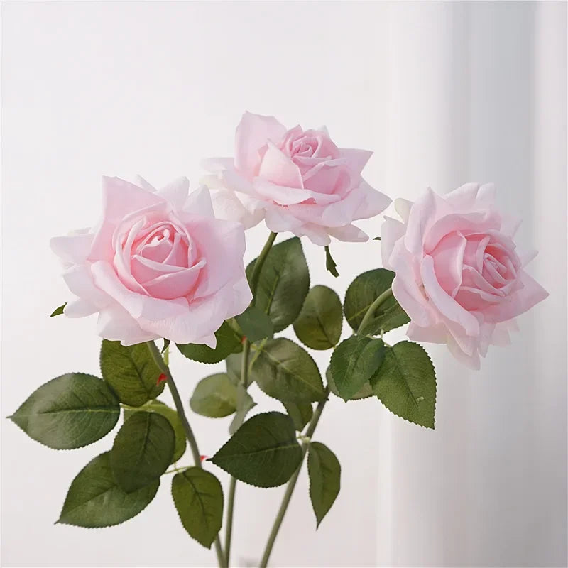 branche de roses artificielles en latex pour décoration et cadeaux - vue 4 sur 11