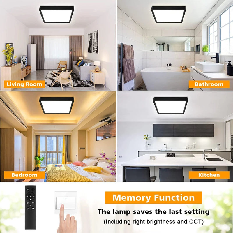 Tuya Smart LED plafonnier App commande vocale Alexa Google télécommande plafonniers carrés salon chambre éclairage