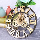 horloge murale décorative style industriel rétro à engrenages