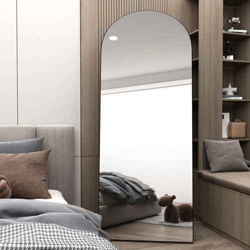 CASSILANDO Arched Full Length Mirror 64" x 21", Floor Standing Mirror, Unique Vertical Mirror, Gold Metal Frame Mirror - vue 5 sur 8