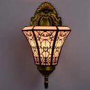Tiffany Wandleuchte im Retro-Design mit Sonnenblumen-Motiv und Spiegel
