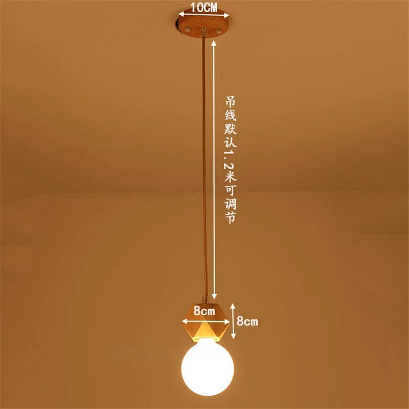 Vintage-Pendelleuchte aus Eichenholz im modernen Design - vue 14 sur 15