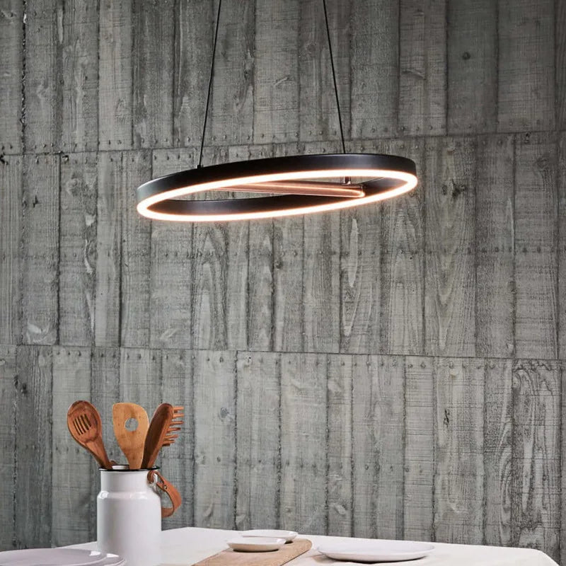 suspension ronde à bande led style moderne danois pour éclairage intérieur - vue 3 sur 7