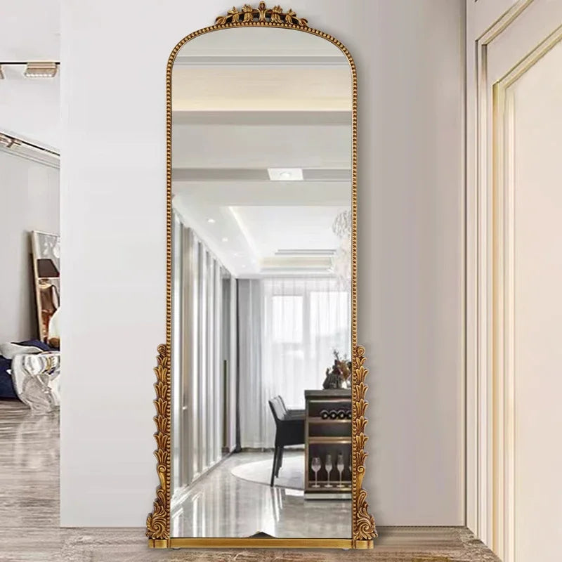 Miroir mural doré en pu français design élégant pleine longueur