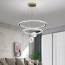 Moderner Kronleuchter aus Kristallglas mit LED-Sternenlicht