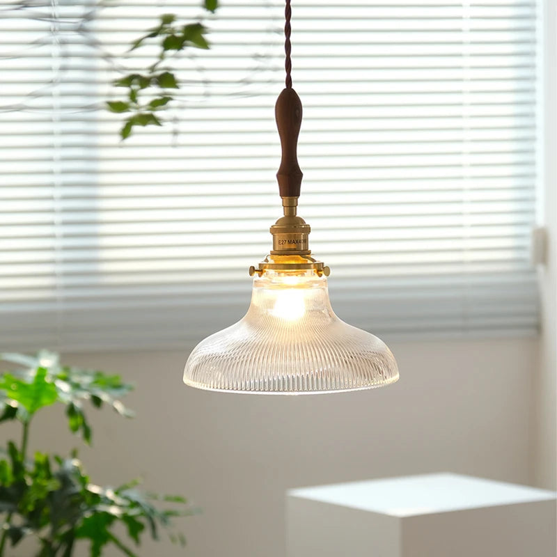 suspension rétro nordique en verre et laiton pour décoration intérieure - vue 3 sur 6