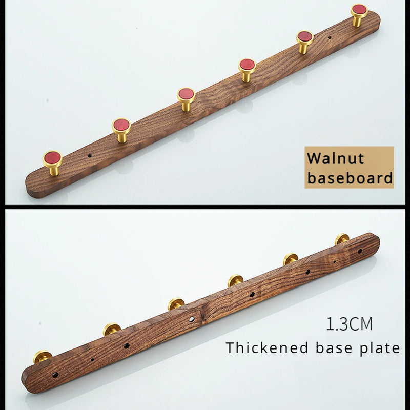 crochet créatif en bois de noyer pour organisation murale