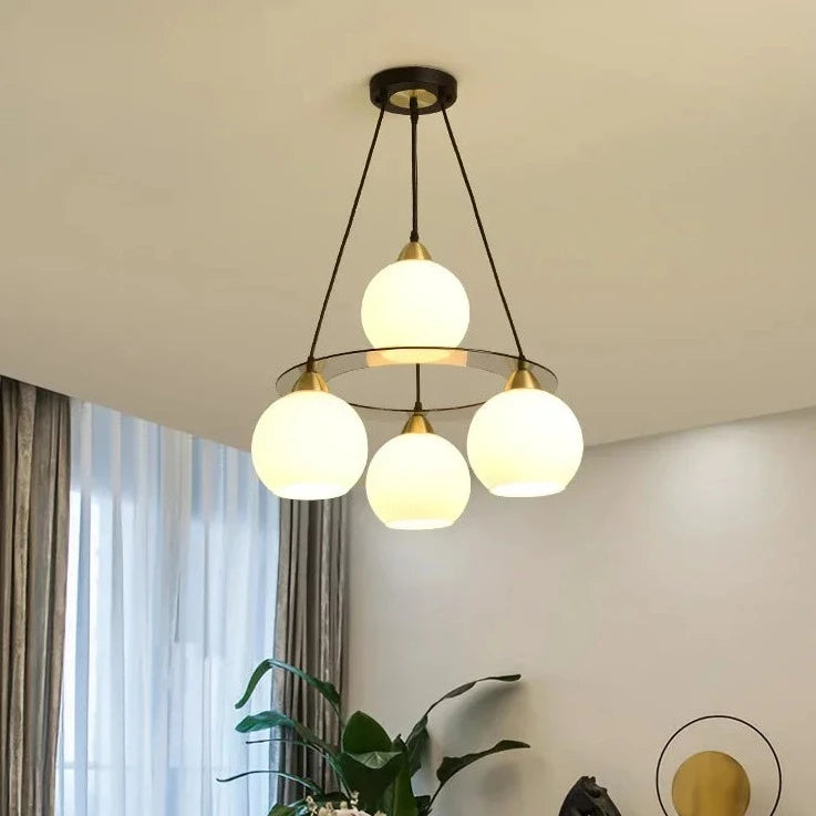 Lustre LED en cristal à trois têtes rondes - vue 4 sur 7