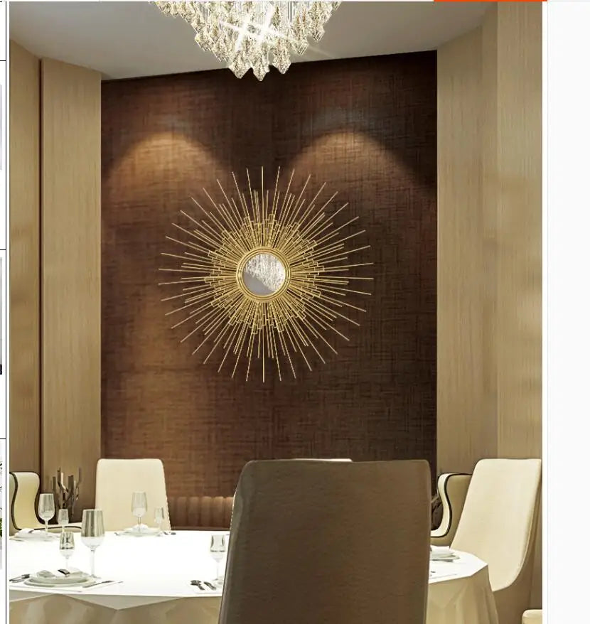 décoration murale en fer forgé avec miroir fleur décoratif - vue 5 sur 10
