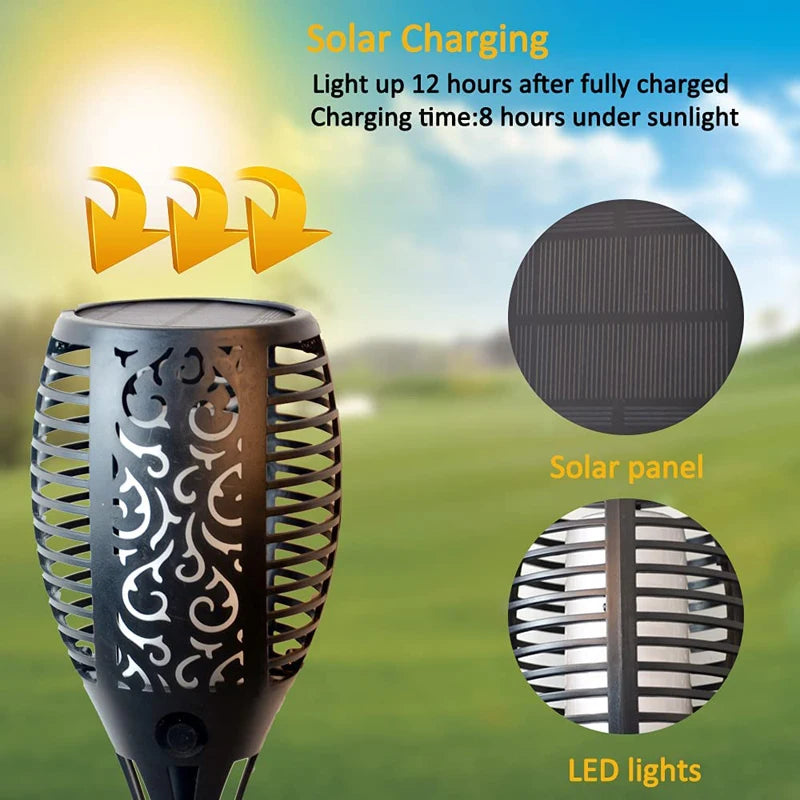 lampe torche solaire étanche pour jardin et extérieur - vue 4 sur 13