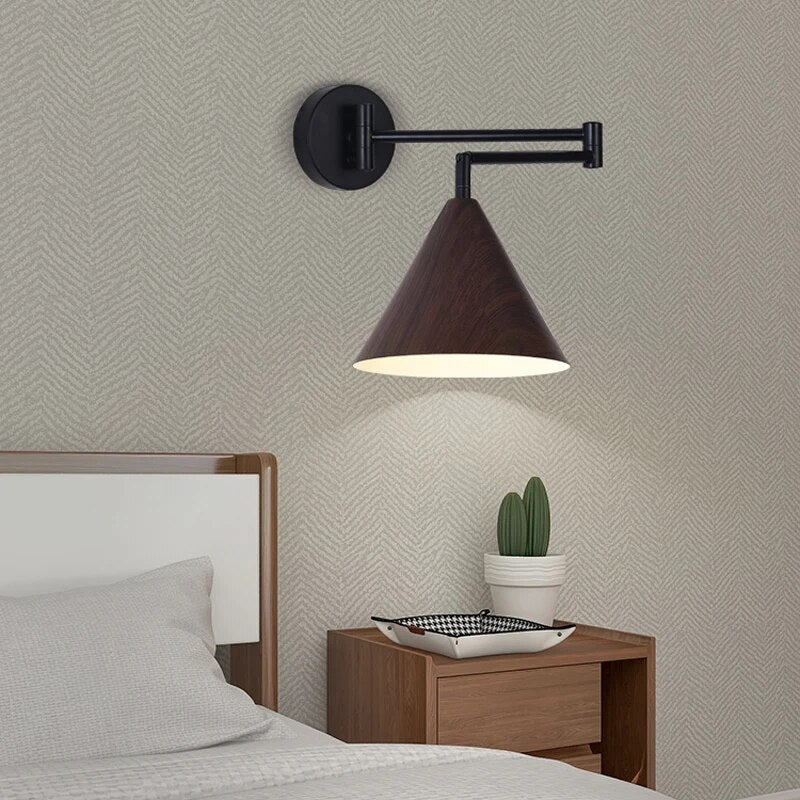 Applique murale bois réglable moderne minimaliste rondins - vue 2 sur 12