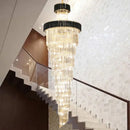 LED-Kronleuchter Spirale Luxus Kristall-Pendelleuchte für hohe Decken