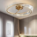 Moderner Kronleuchter in Gold mit LED-Kristallringen