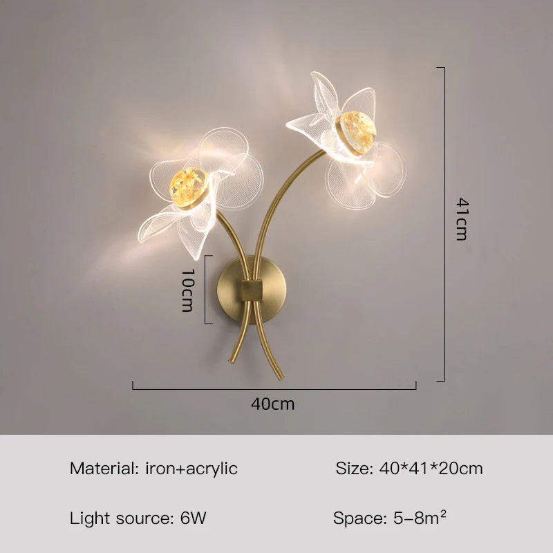 applique murale fleur pour éclairage doux et décoratif - vue 9 sur 16