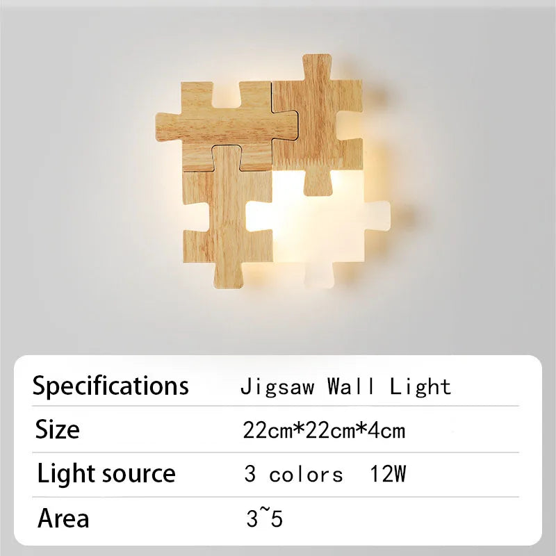 Applique murale LED nordiques en bois massif - vue 7 sur 7