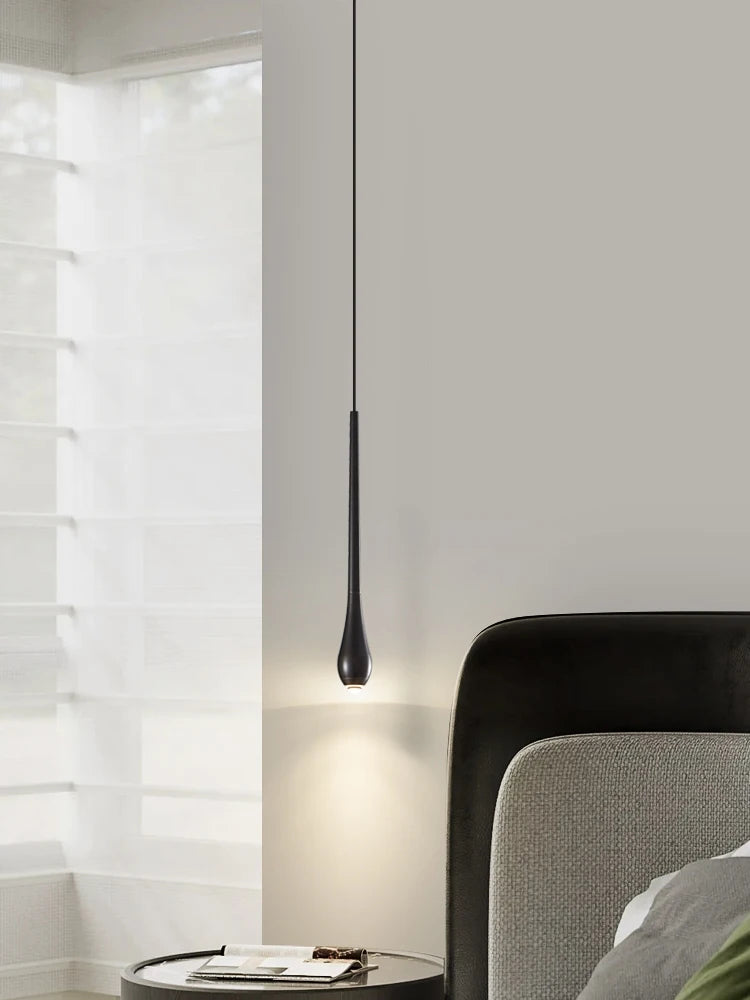 suspension moderne en forme de goutte d'eau en cuivre décoratif - vue 4 sur 10