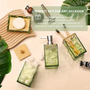 Bathroom Accessory Set, Acrylic Bamboo Accessories, Includes Toothbrush Holder, Soap Dispenser, Cotton Swab Holder, Soap Dish, T