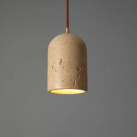Vintage-Pendelleuchte aus Naturstein mit LED und Retro-Dekor