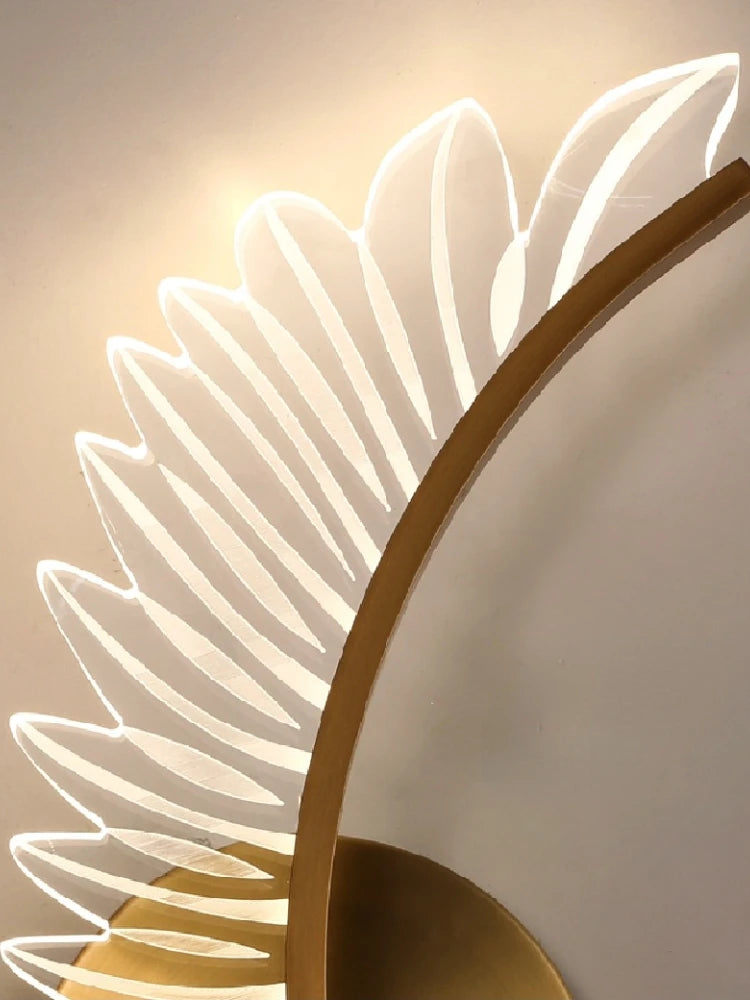 applique murale led design moderne ailée pour hôtel villa - vue 6 sur 9