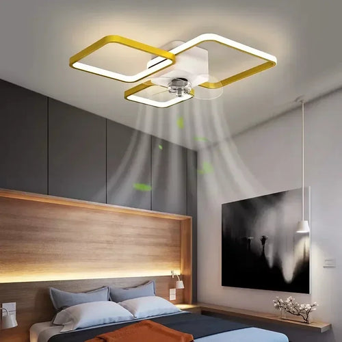 plafonnier led avec ventilateur et télécommande design moderne