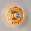 LED-Wandleuchte retro aus wellenförmigem Glas für Schrankmontage auf Schienensystem