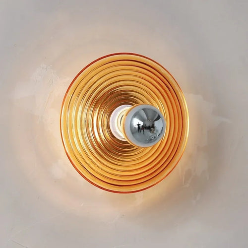 LED-Wandleuchte retro aus wellenförmigem Glas für Schrankmontage auf Schienensystem - vue 6 sur 9