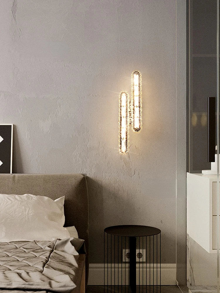applique murale led en cristal clair montage en surface morden - vue 4 sur 10