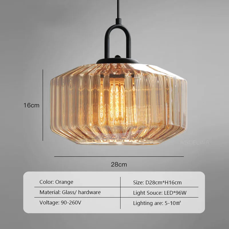 Retro-Kronleuchter aus Glas mit dekorativem LED-Licht