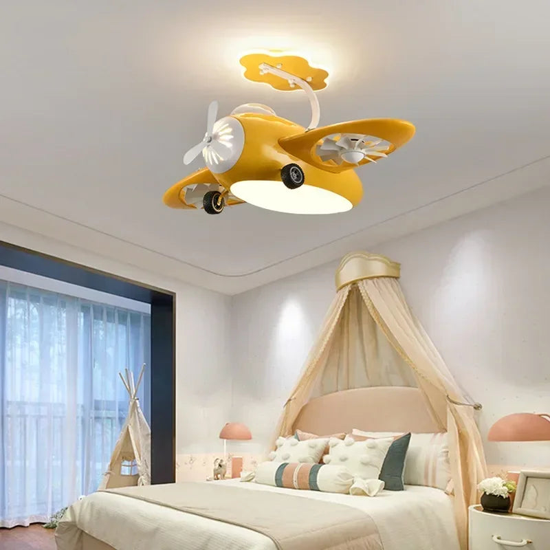 plafonnier ventilateur électrique pour chambre d'enfants design moderne - vue 7 sur 9