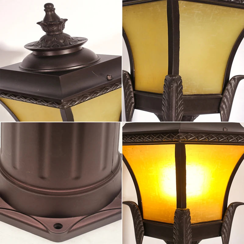 lampadaire de jardin rétro en aluminium antirouille étanche