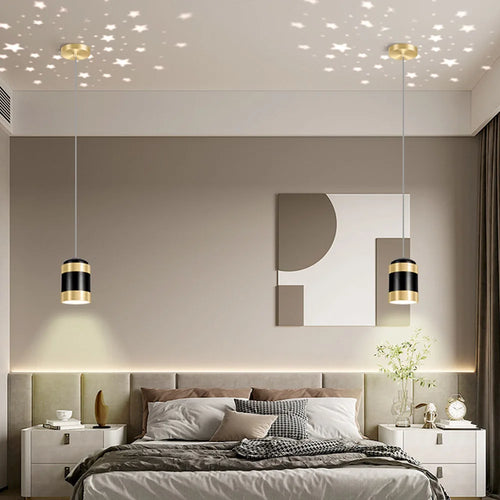 suspension moderne à projection d'étoiles pour décoration intérieure - vue 5 sur 8