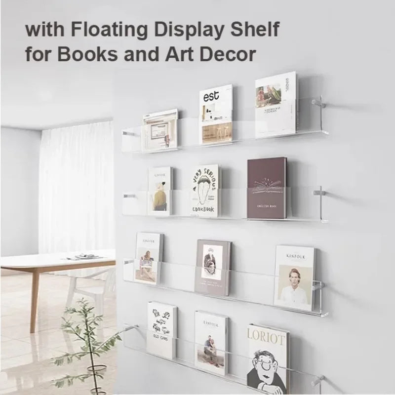 etagère murale acrylique pour livres et magazines organisateur décoratif