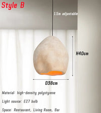 lustre à led moderne wabi sabi pour décoration intérieure et ambiance chaleureuse