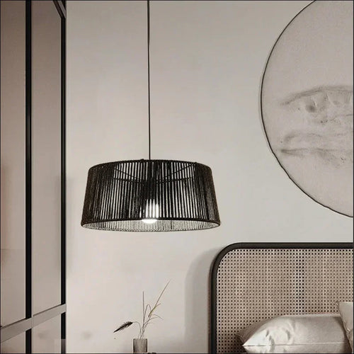 Kronleuchter Sandyha nordisch mit geflochtener Kordel und LED-Beleuchtung für Ihr Zuhause - vue 3 sur 12