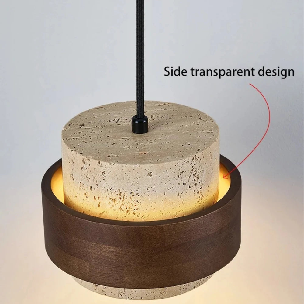 lustre moderne en bois et marbre pour décoration élégante - vue 4 sur 7