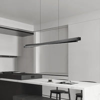 Lustre design en aluminium et en verre en forme de barre