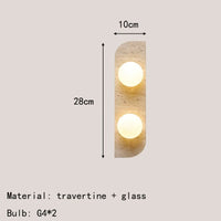 applique murale en pierre naturelle verre blanc pour escaliers allée