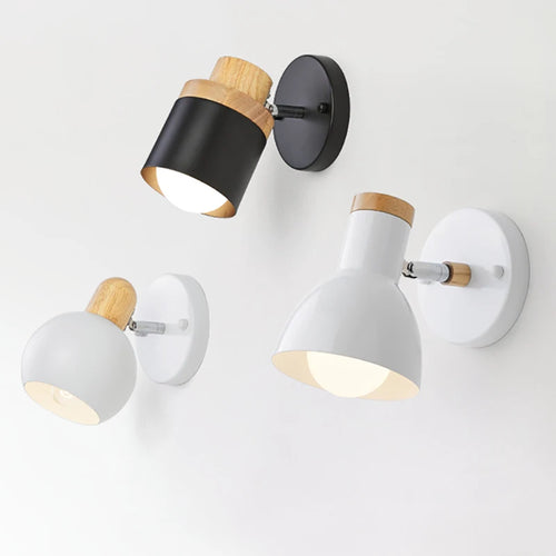 Minimalistische LED-Wandleuchte aus Holz im nordischen Stil - vue 5 sur 14