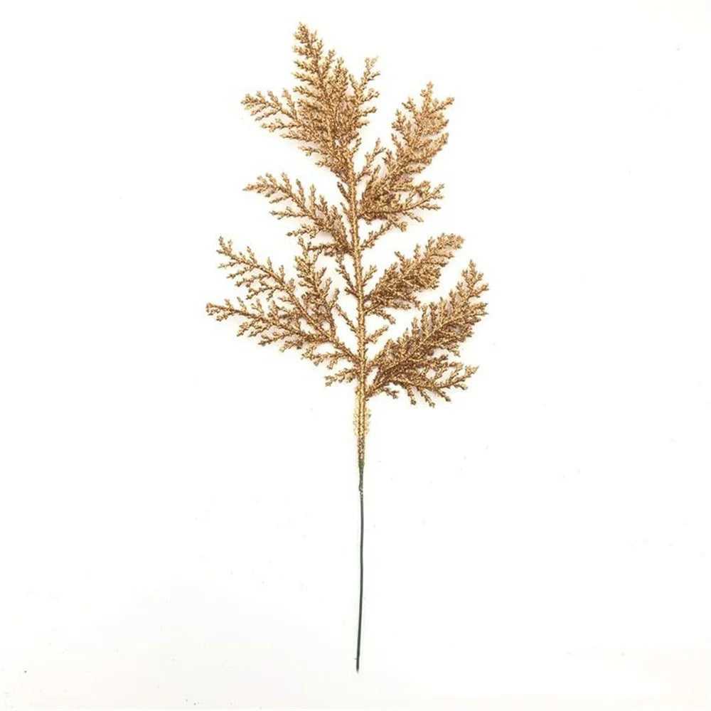 décoration de noël feuilles de pin paillettes pour bricolage couronne arbre - vue 16 sur 17