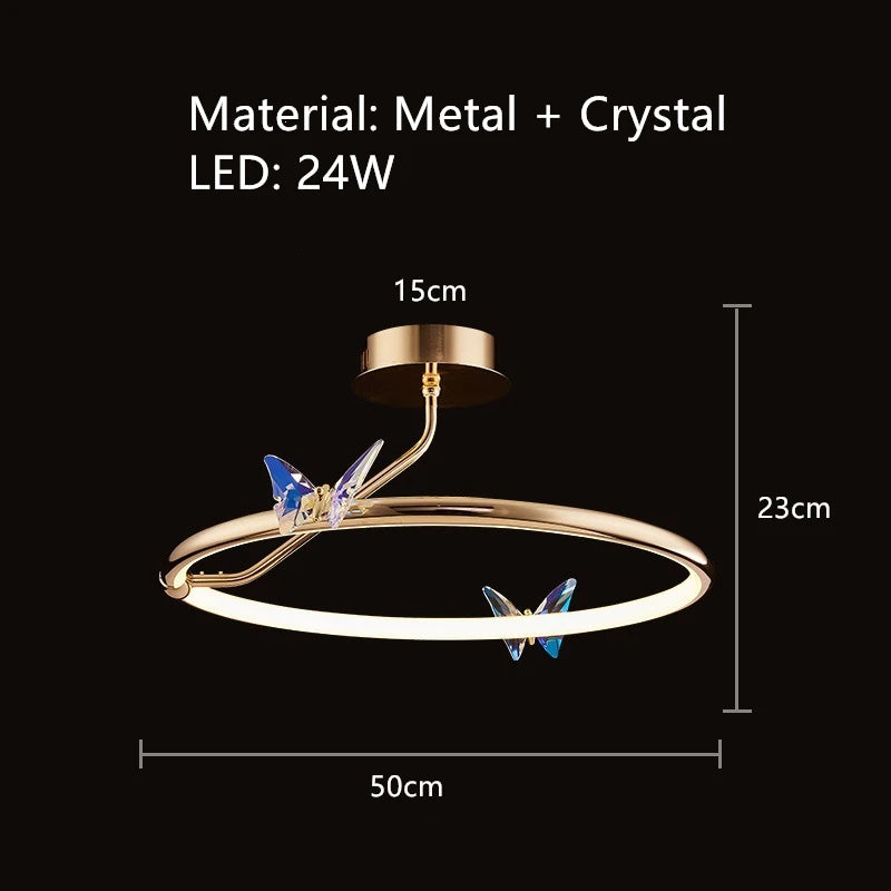 applique murale led papillon en cristal design moderne - vue 11 sur 19
