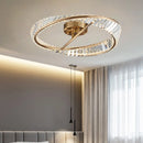 Moderne dimmbare LED-Deckenleuchte mit Kristallringen