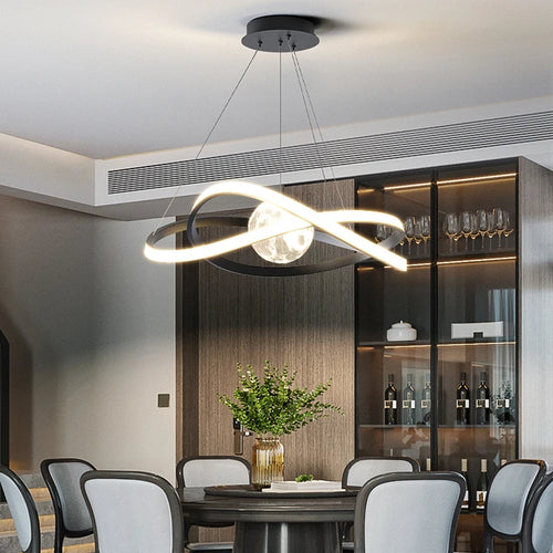 Moderne LED-Pendelleuchte im schwarzen Art-Design für den Innenbereich - vue 2 sur 12